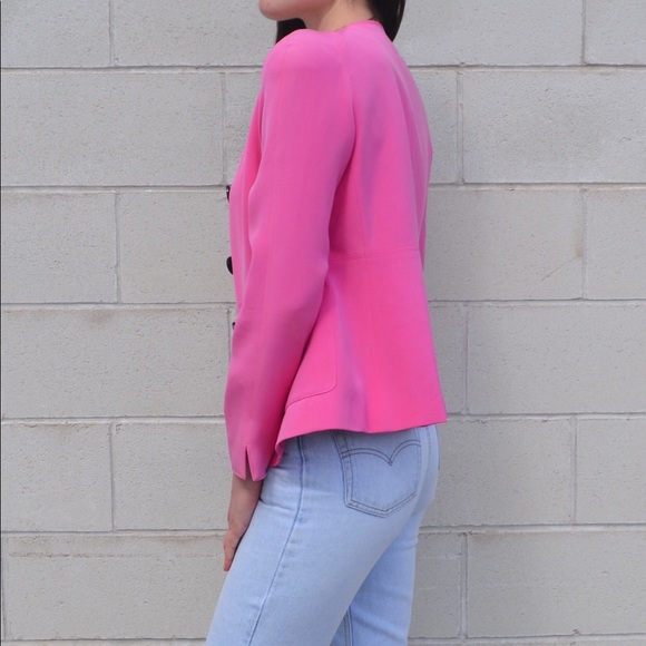 Hot Pink Silk Blazer - Picture 3 of 4